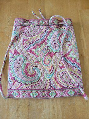 Vera Bradley Quilted Cotton Drawstring Backpack Pink Paisley Print